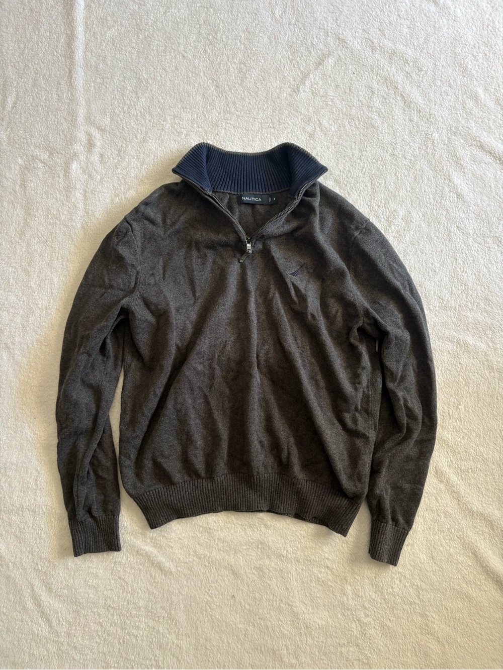 Nautica Charcoal Quarter Zip Sweater